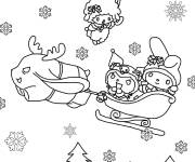 Coloriage Kuromi sur le traineau de No&euml;l