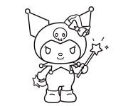 Coloriage Kuromi tenant le ballon magique