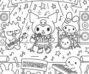 Coloriage La f&ecirc;te de Kuromi et ses Amis