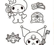 Coloriage My Melody et Kuromi, les rivaux