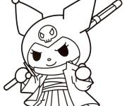 Coloriage Personnage Kuromi en col&egrave;re