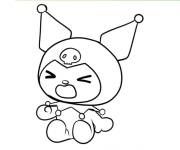 Coloriage Petite Kuromi en pleurant