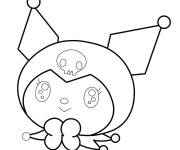 Coloriage Visage de Kuromi kawaii