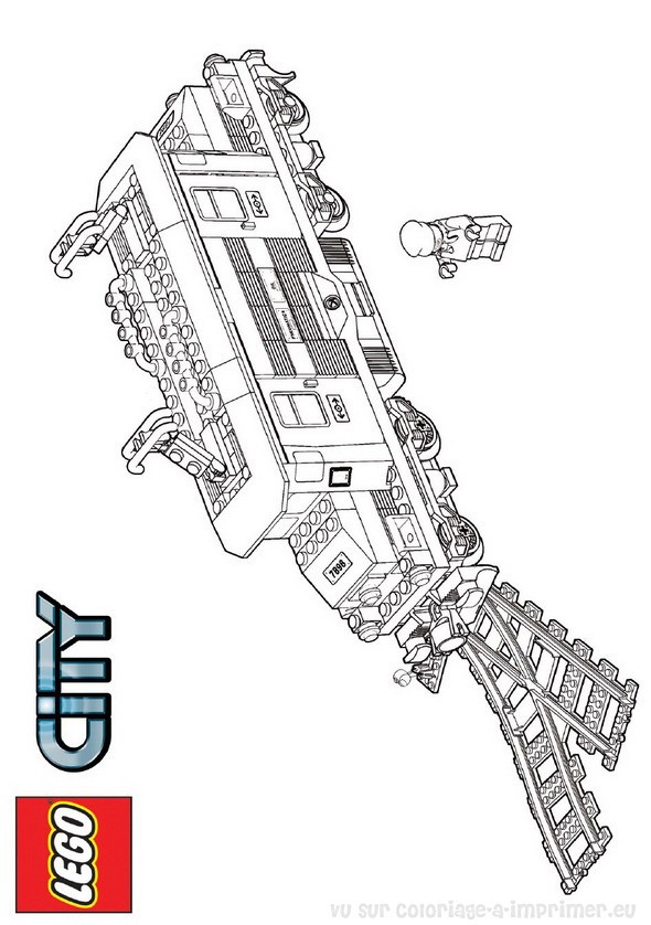 Coloriage Légo Camion De Police Dessin Gratuit à Imprimer