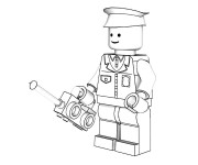 Coloriage et dessins gratuit Légo Policier à imprimer