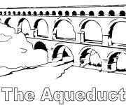 Coloriage et dessins gratuit Aqueduc romain en noir et blanc à imprimer