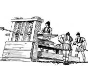 Coloriage Arme de catapulte de Rome antique