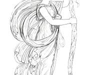Coloriage Bacchante d&eacute;cor&eacute;e avec une couronne