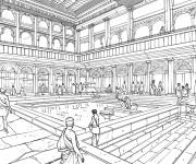 Coloriage Bains romains