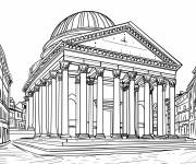 Coloriage B&acirc;timent de Panth&eacute;on
