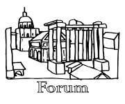 Coloriage B&acirc;timent du Forum de Rome