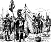 Coloriage Camp de l'Arm&eacute;e Romaine