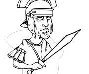 Coloriage et dessins gratuit Caricature d'un guerrier romain à imprimer