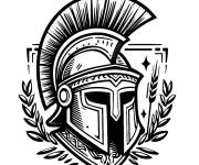 Coloriage Casque de centurion romain antique imprimable