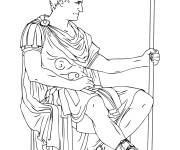Coloriage C&eacute;sar de la Rome antique