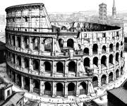 Coloriage Colis&eacute;e de la Rome antique d&eacute;taill&eacute;