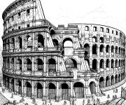 Coloriage Colis&eacute;e de la Rome antique pour enfants
