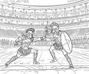 Coloriage Combat mortel au colis&eacute;e