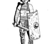 Coloriage Croquis d'un gladiateur romain
