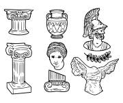 Coloriage Des statues romaines et carthaginoises