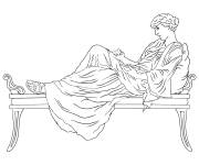 Coloriage Femme en tenu romain