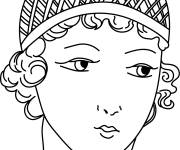 Coloriage Femme romaine avec un filet d'or sur les cheveux