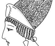 Coloriage Femme romaine en Coiffe sp&eacute;ciale