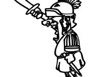 Coloriage G&eacute;n&eacute;ral romain avec une &eacute;p&eacute;e