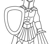 Coloriage Gladiateur de Rome antique