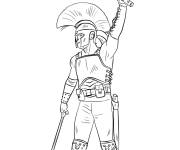 Coloriage Gladiateur f&eacute;roce