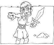 Coloriage et dessins gratuit Gladiateur romain au combat à imprimer