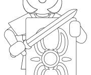 Coloriage Gladiateur romain facile