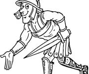 Coloriage Gladiateur souriant