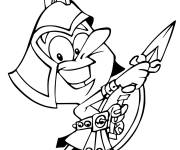 Coloriage Guerrier l&eacute;gionnaire romain de cartoon