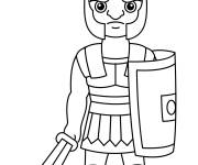 Coloriage Guerrier romain de dessin anim&eacute;