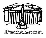 Coloriage Illustration du b&acirc;timent du Panth&eacute;on &agrave; Rome