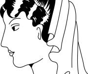 Coloriage Jeune Brunette avec Mantilla