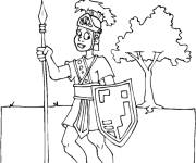Coloriage Jeune soldat romain courageux