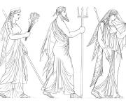 Coloriage Junon, Neptune, C&eacute;r&egrave;s de Rome antique