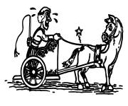 Coloriage Le char romain et le dr&ocirc;le de cheval
