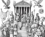 Coloriage Les dieux romains antique en image