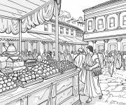 Coloriage March&eacute; romain
