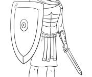 Coloriage Mod&egrave;le d'un guerrier romain