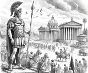 Coloriage Paysage de Rome antique
