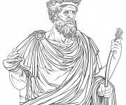 Coloriage Portrait d'un Dieu romain