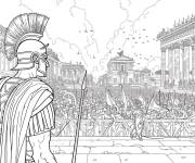 Coloriage Procession triomphale &agrave; Rome