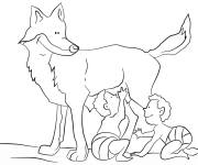 Coloriage Romulus et R&eacute;mus