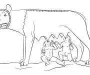 Coloriage Romulus et R&eacute;mus &agrave; imprimer