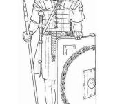Coloriage Soldat de l&rsquo;arm&eacute;e romaine en armure