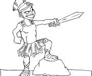 Coloriage Soldat de Rome en guerre